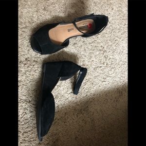 Clarks Black Suede Wedge